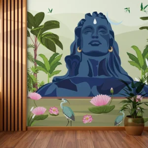 Adiyogi Tropical Theme Unique Wallpaper