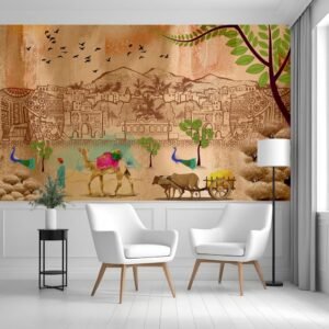 Buy Camel Caravan Desert Heritage Mural Wallpaper